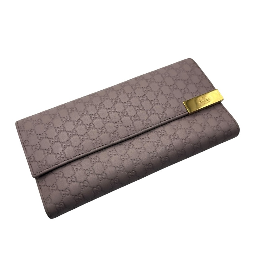 Gucci Microguccissima Continental Wallet in lilac leather with COA